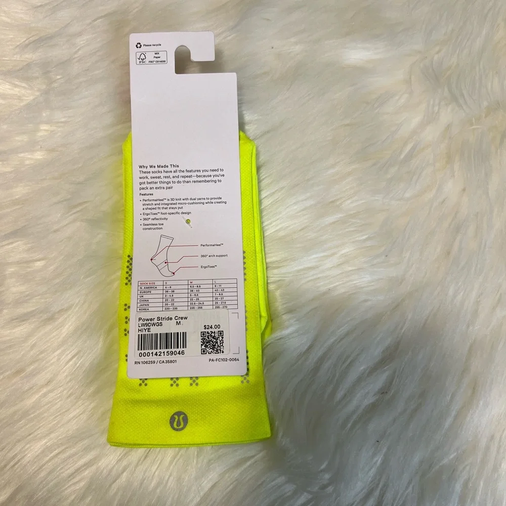 Lululemon Power Stride Crew Socks Reflective - Picture 2 of 2